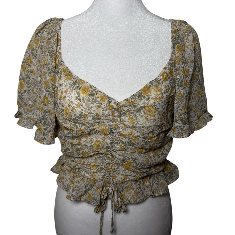 Altar’d State Floral Ruched Medium Women's Crop Top